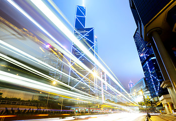 Image showing Traffic at night in a city 