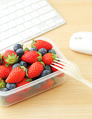 Image showing Healthy lunch at office 