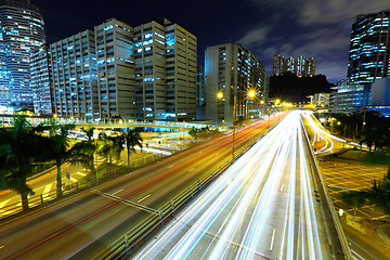 Image showing Highway at night in modern city