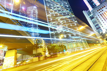 Image showing modern city with traffic at night