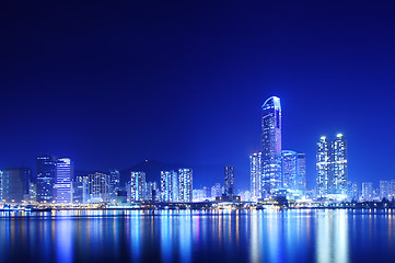 Image showing Hong Kong skyline at night 