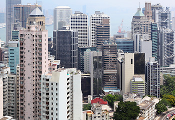 Image showing Hong Kong downtown crowded buildings