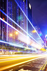 Image showing traffic in Hong Kong at night