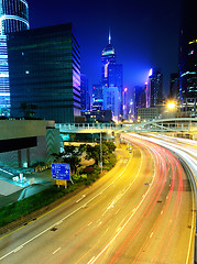 Image showing modern city with traffic at night