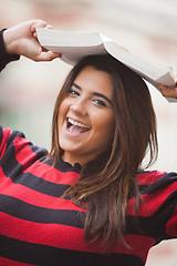 Image showing Woman overweight with book