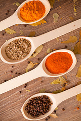 Image showing spices in the spooins