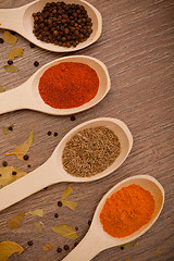 Image showing spices on spoons