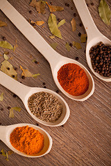 Image showing spices on spoons