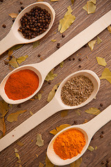 Image showing spices in the spooins