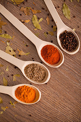 Image showing spices on spoons