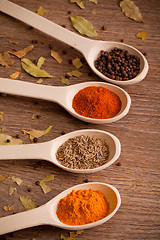 Image showing spices on spoons