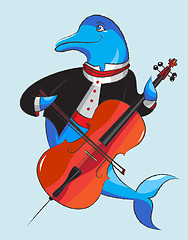 Image showing Dolphin and violoncello