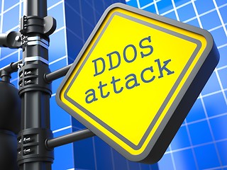 Image showing Internet Concept. DDOS Attack Roadsign.