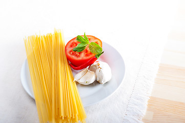 Image showing Italian spaghetti pasta tomato ingredients