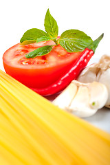 Image showing Italian spaghetti pasta tomato ingredients