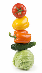 Image showing fresh vegetables on the white background