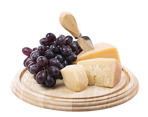 Image showing cheese and grapes