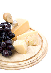 Image showing cheese and grapes