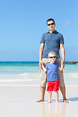 Image showing family of two at the beach