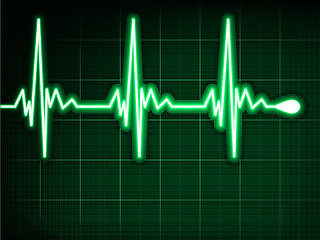 Image showing Green heart beat. Ekg graph. EPS 8