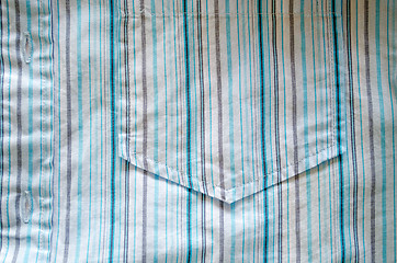Image showing shirt fabric pocket crumple blue lines background 