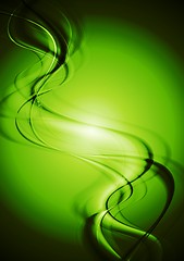 Image showing Bright green waves