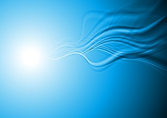 Image showing Bright blue wavy design