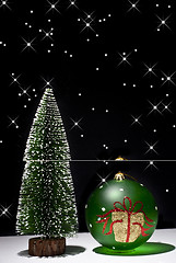 Image showing Christmas Tree and Christmas ball