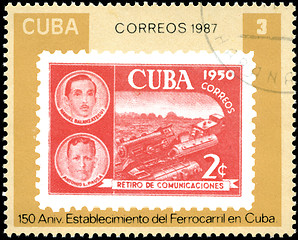 Image showing CUBA - CIRCA 1987: A Stamp printed in the Cuba shows antique loc