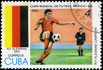 Image showing CUBA - CIRCA 1985: Stamp, printed in Cuba showing world champion