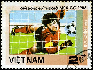 Image showing VIETNAM - CIRCA 1985: a stamp printed by VIETNAM shows football 