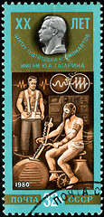 Image showing USSR - CIRCA 1980: A stamp printed in the USSR shows training of