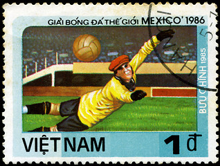 Image showing VIETNAM - CIRCA 1985: a stamp printed by VIETNAM shows football 