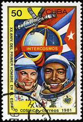 Image showing CUBA - CIRCA 1981: A stamp printed in CUBA, 20th anniversary fir