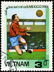 Image showing VIETNAM - CIRCA 1985: a stamp printed by VIETNAM shows football 