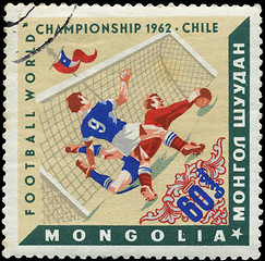 Image showing MONGOLIAN - CIRCA 1962: Various Soccer Scenes, Chile, 1962, circ