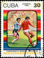 Image showing CUBA - CIRCA 1985: Stamp, printed in Cuba showing world champion