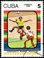 Image showing CUBA - CIRCA 1985: Stamp, printed in Cuba showing world champion
