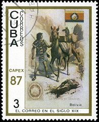 Image showing CUBA - CIRCA 1987: A stamp printed in the Cuba, shows traditiona