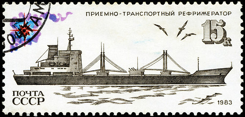 Image showing USSR - CIRCA 1983: Soviet postage stamp devoted to the Soviet fi