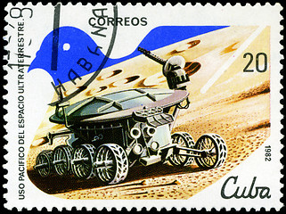 Image showing CUBA - CIRCA 1982: A stamp printed in CUBA, satellite, space sta