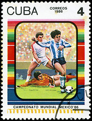 Image showing CUBA - CIRCA 1985: Stamp, printed in Cuba showing world champion