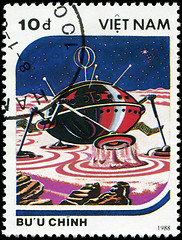 Image showing VIETNAM - CIRCA 1988: A stamp printed in Vietnam shows futuristi