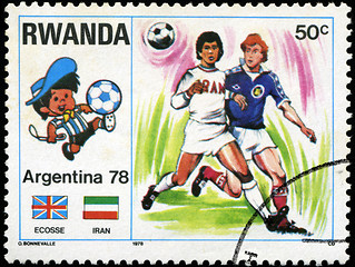 Image showing RWANDA - CIRCA 1978: stamp printed by Rwanda, shows football, ci