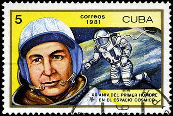 Image showing CUBA - CIRCA 1981: a stamp printed in the Cuba shows Aleksei A. 