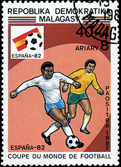 Image showing MALAGASY - CIRCA 1982: A post stamp printed in Malagasy shows sh