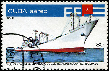 Image showing CUBA - CIRCA 1978: A stamp printed by Cuba shows an  transport r