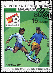 Image showing MALAGASY - CIRCA 1982: A post stamp printed in Malagasy shows sh