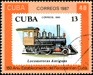 Image showing CUBA - CIRCA 1987: A Stamp printed in the Cuba shows antique loc
