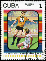 Image showing CUBA - CIRCA 1985: Stamp, printed in Cuba showing world champion